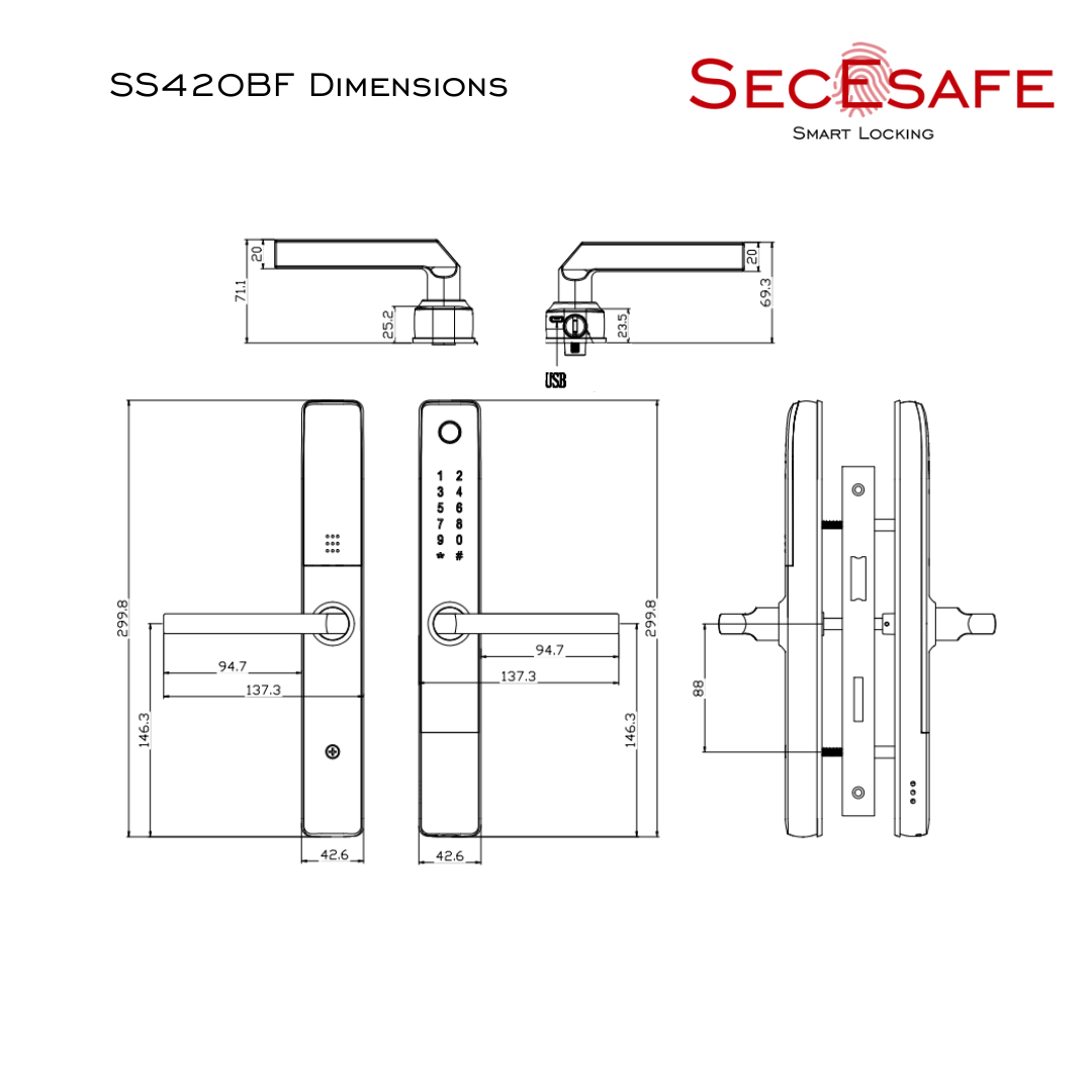 SS420BF - Slim Smart Bluetooth Lock