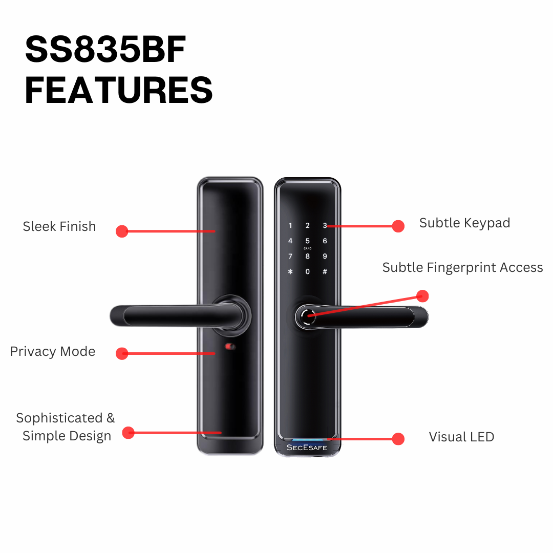 SS835BF - Smart Bluetooth Mortice Lock